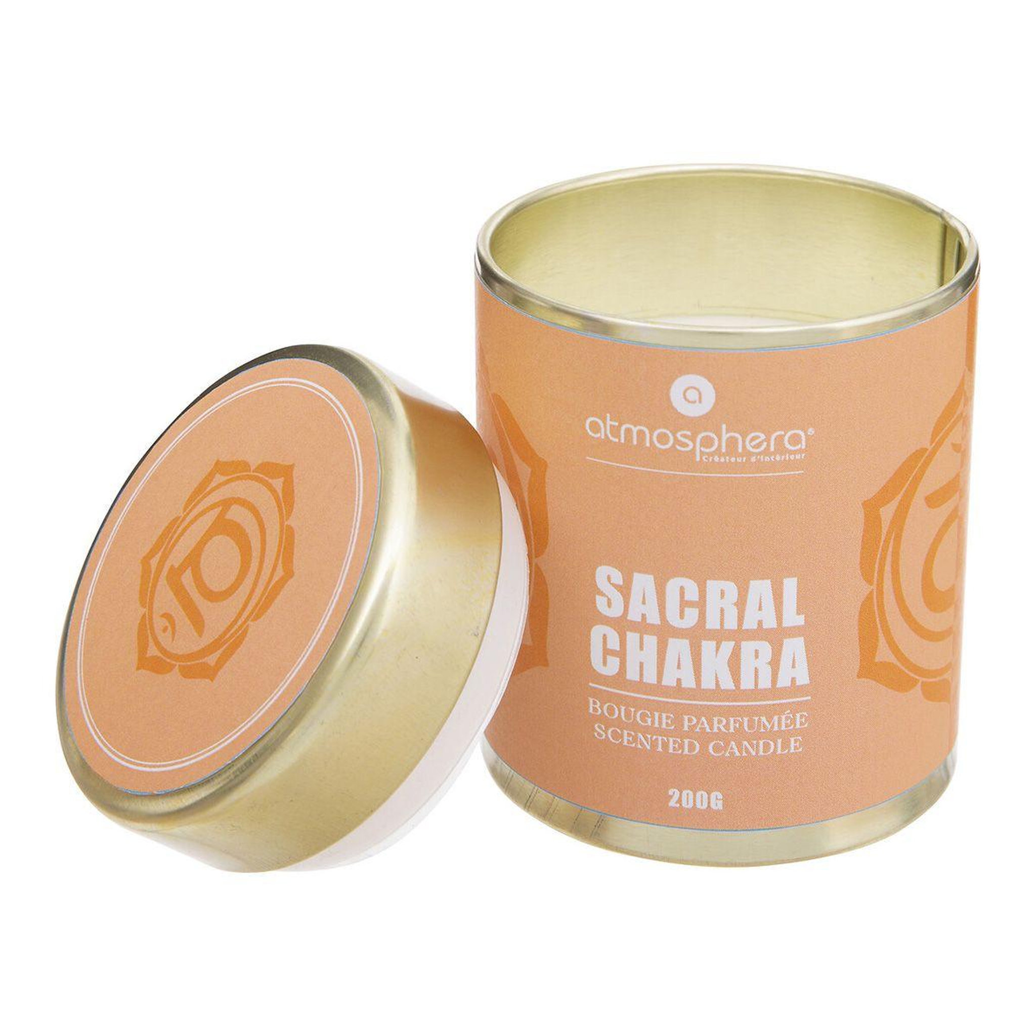 Voir la diapositive 2 : ATMOSPHERA Bougie parfumée  chakra  200g orange sacré