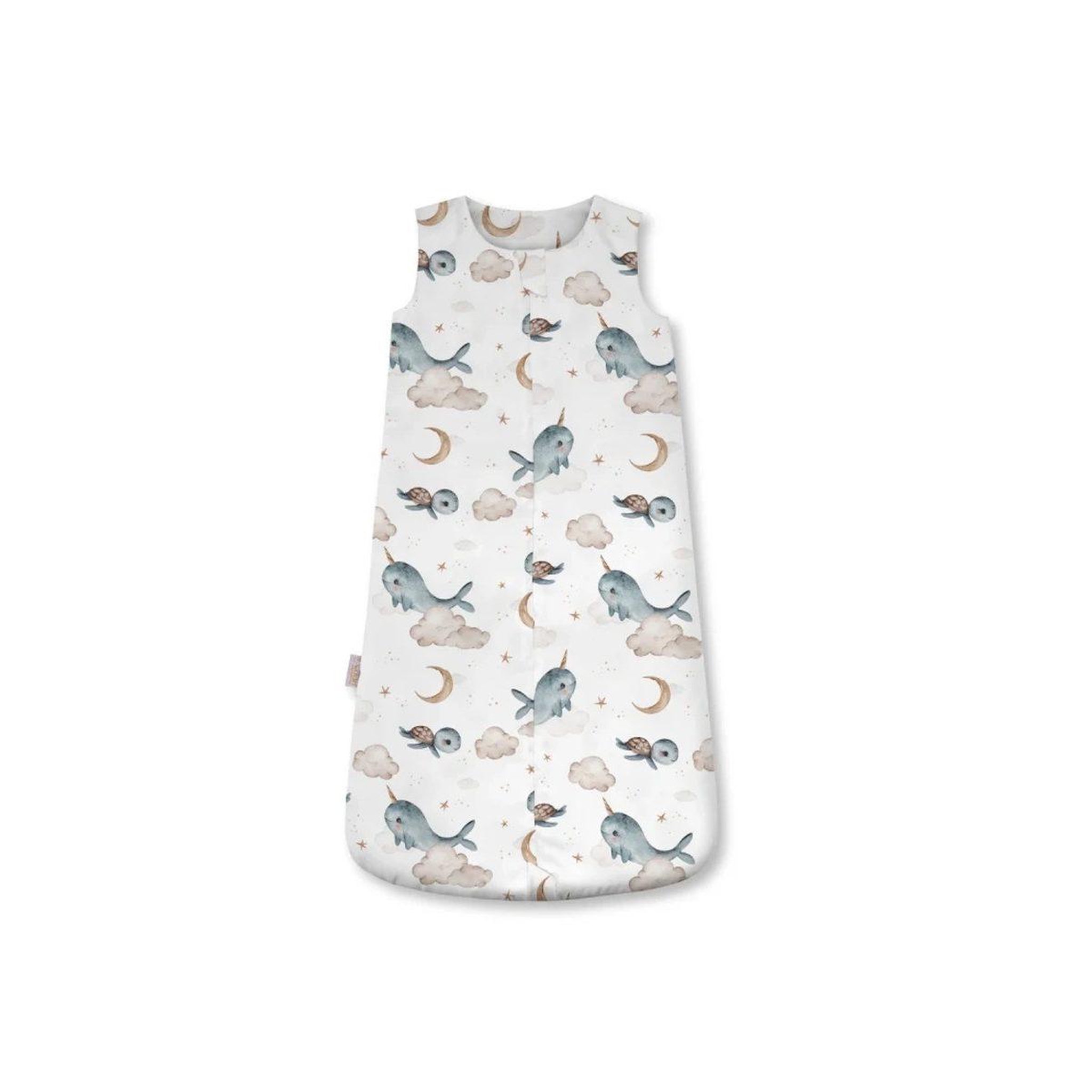 WALDIN Gigoteuse en bambou 50 × 90 cm 1,5 TOG - taille M - motif baleine, blanc