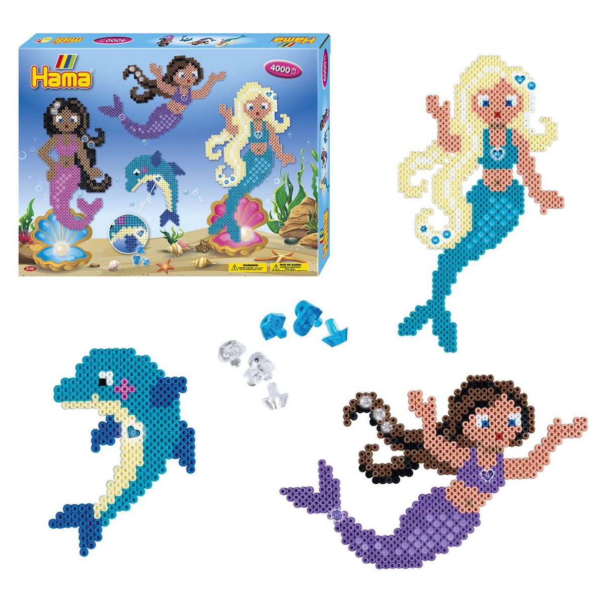 Hama Midi Boite cadeau 4000 perles à repasser "Les sirènes"