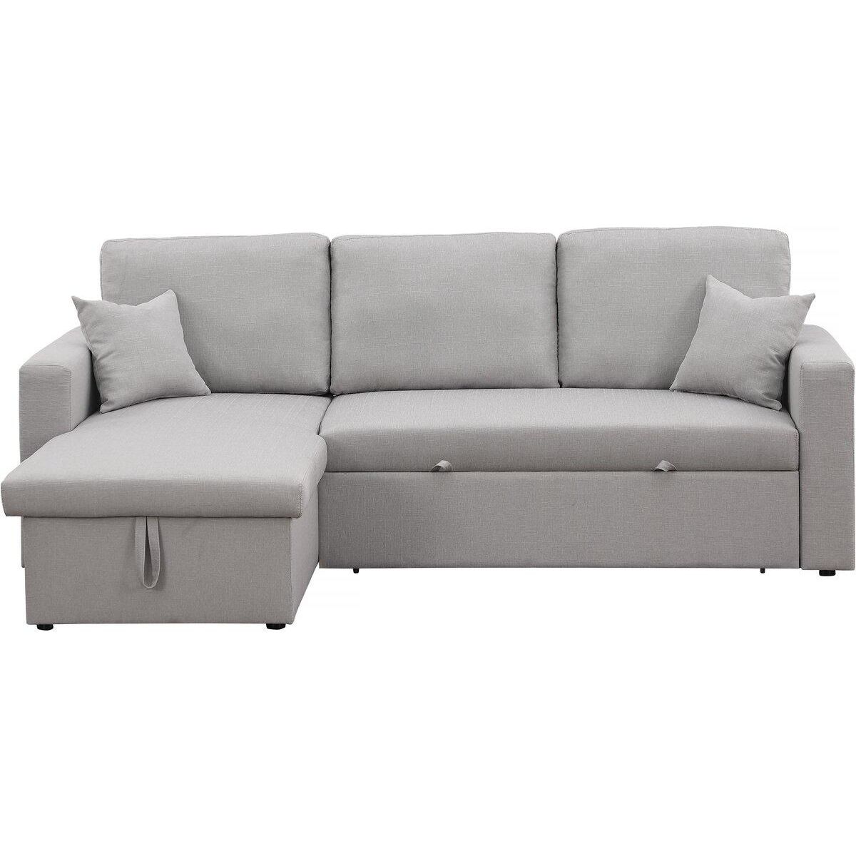 Habitat et Jardin Canapé d'angle convertible/ réversible avec coffre  Alain  - 3 places - Gris clair
