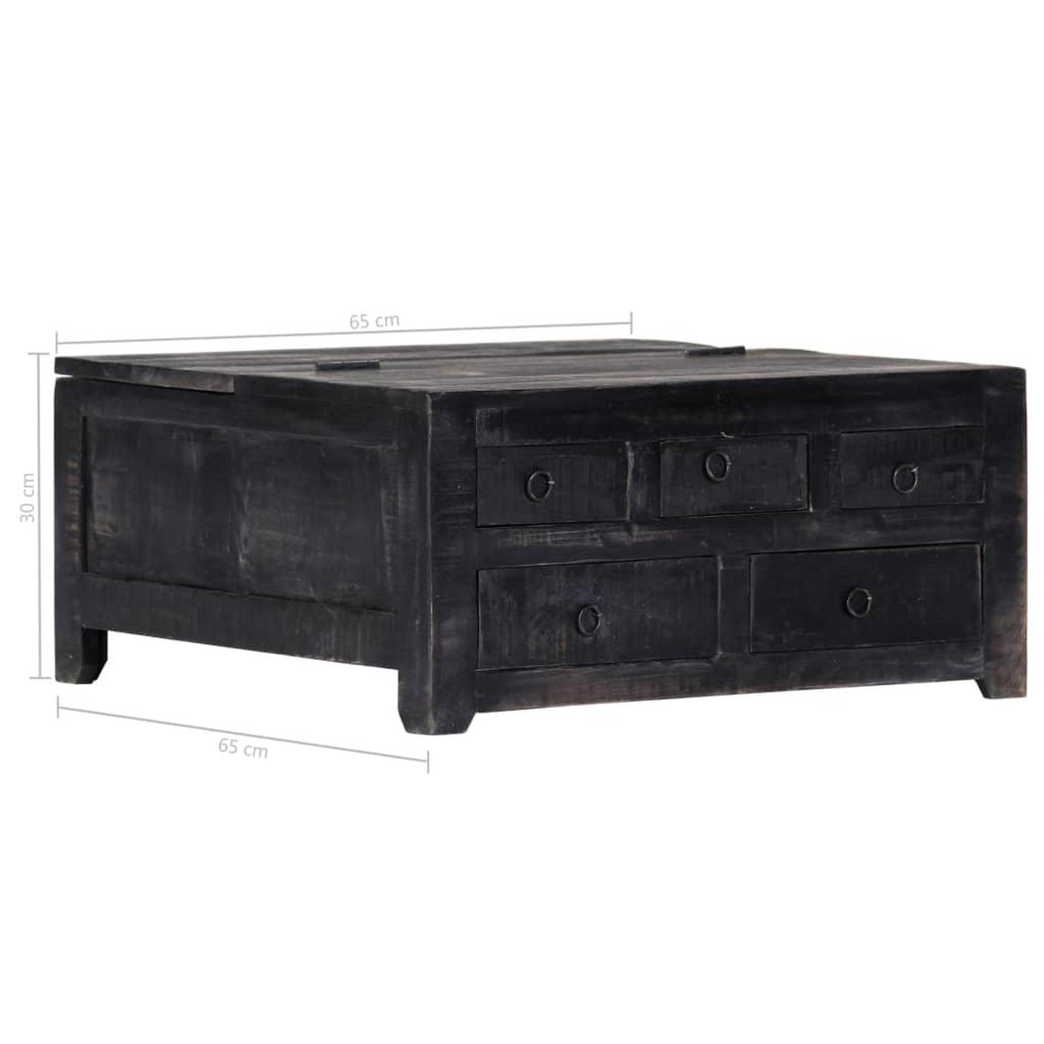 Voir la diapositive 6 : VIDAXL Table basse Noir 65x65x30 cm Bois de manguier massif