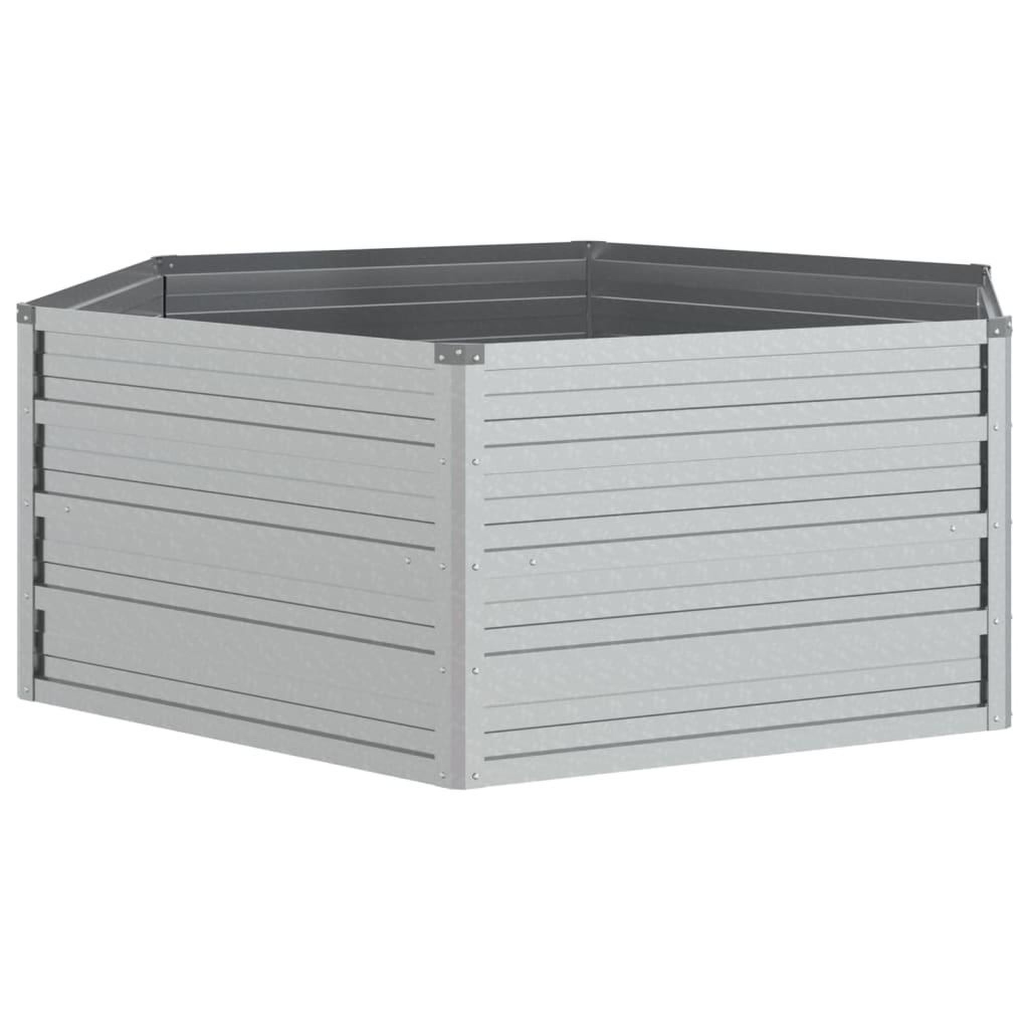 Voir la diapositive 2 : VIDAXL Lit sureleve de jardin 129x45 cm Acier galvanise Argente