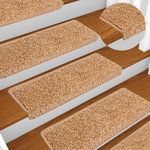 VIDAXL Tapis d'escalier 10 pcs 65x21x4 cm Beige