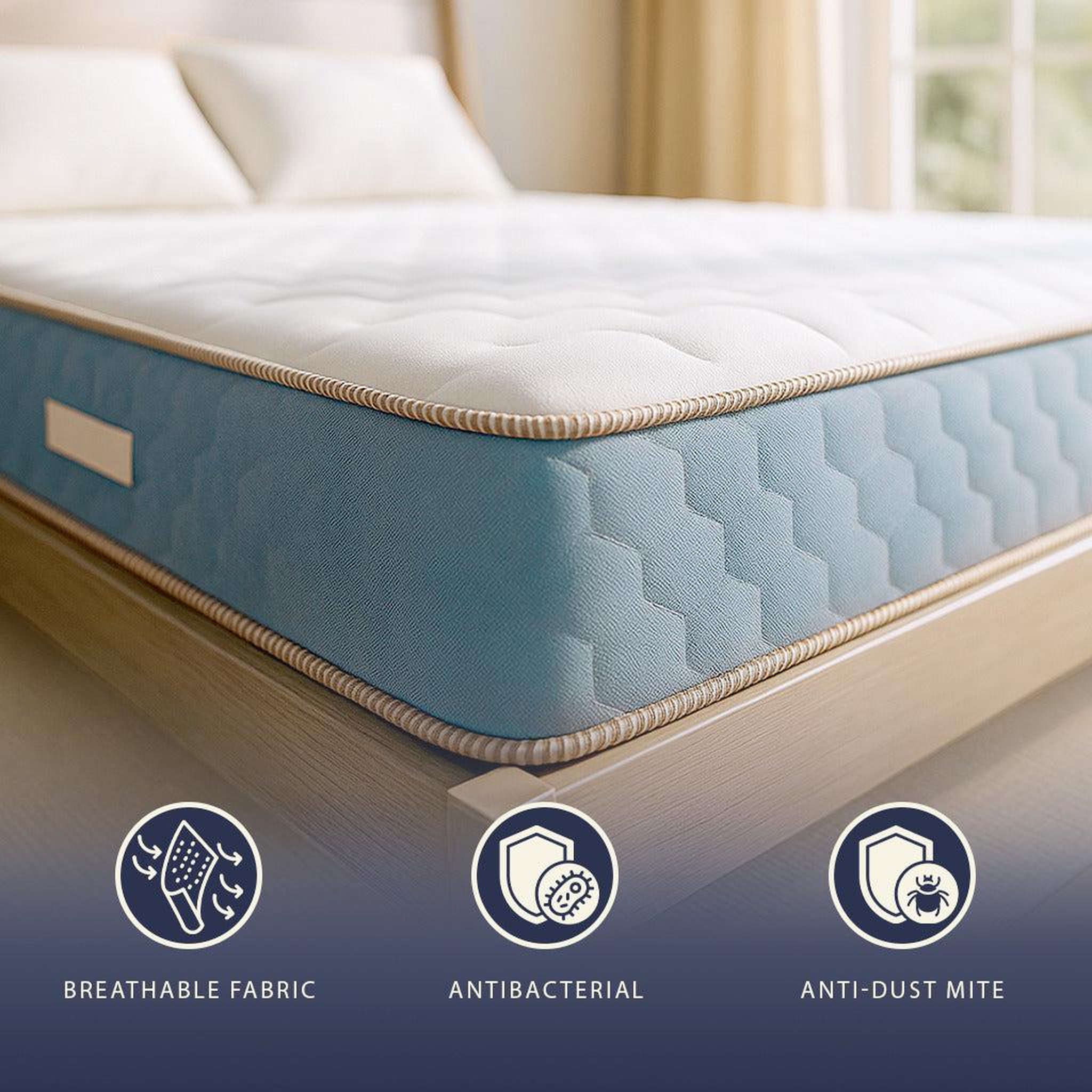 Voir la diapositive 3 : THE WHITE STONE Matelas Orthopédique 80x190 cm | Hauteur 21 cm | Dispositif Médical Classe 1 | Ergonomique & Respirant | Fabriqué en Italie