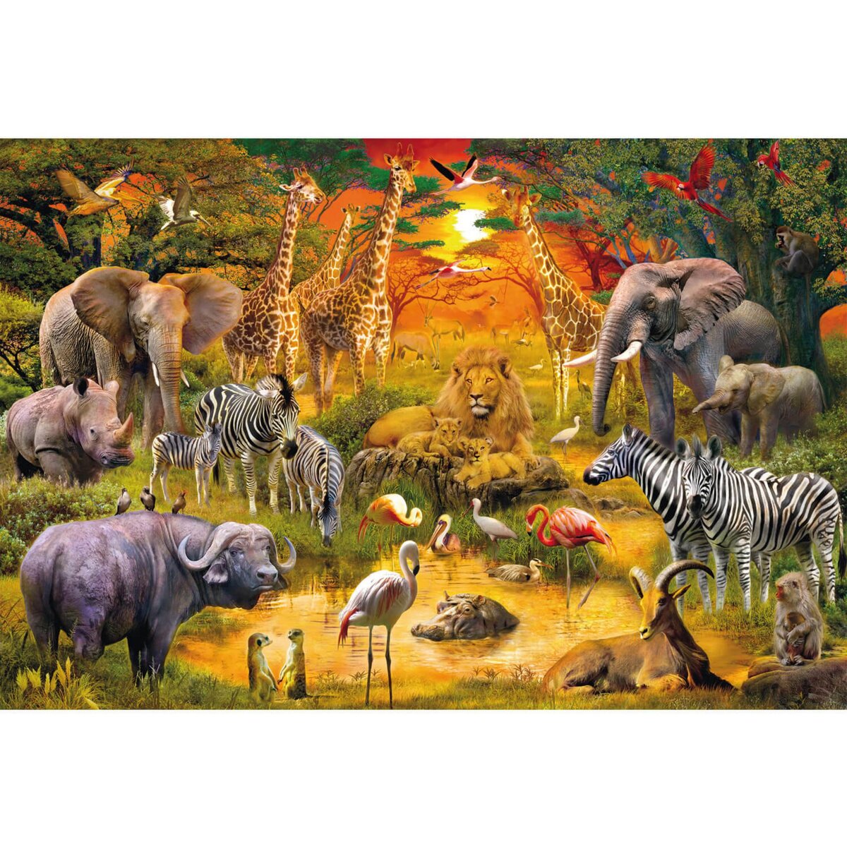Puzzle 150 Pièces Les animaux sauvages SCHLEICH avec figurine