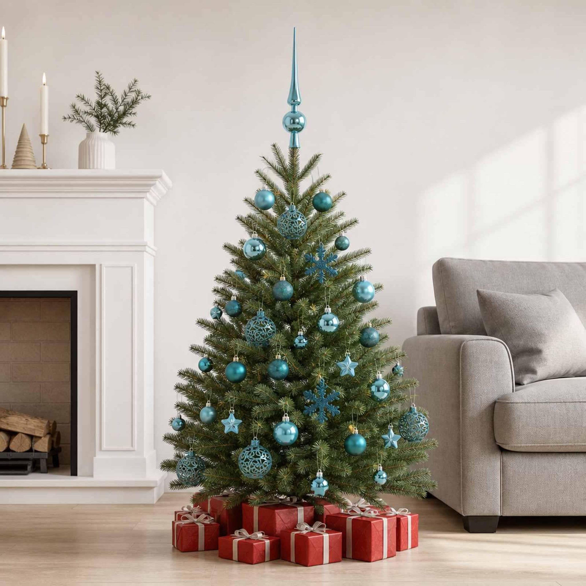 Voir la diapositive 2 : VIDAXL Ensemble de boules de Noël 111 pc Vert Diam. 6 cm Polystyrene