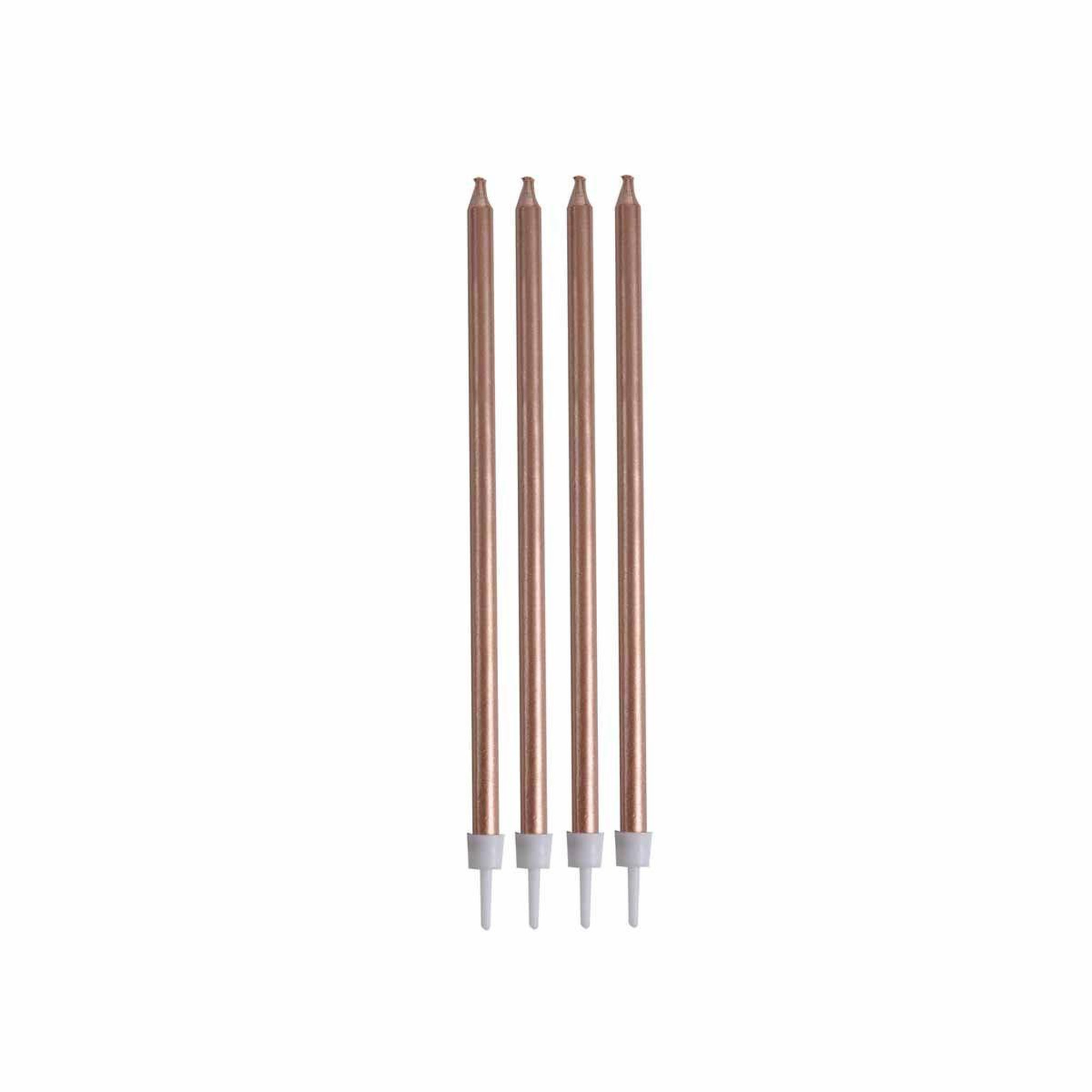 HOMEA Lot de 16 Bougies d'Anniversaire  Longues  14cm Or Rose