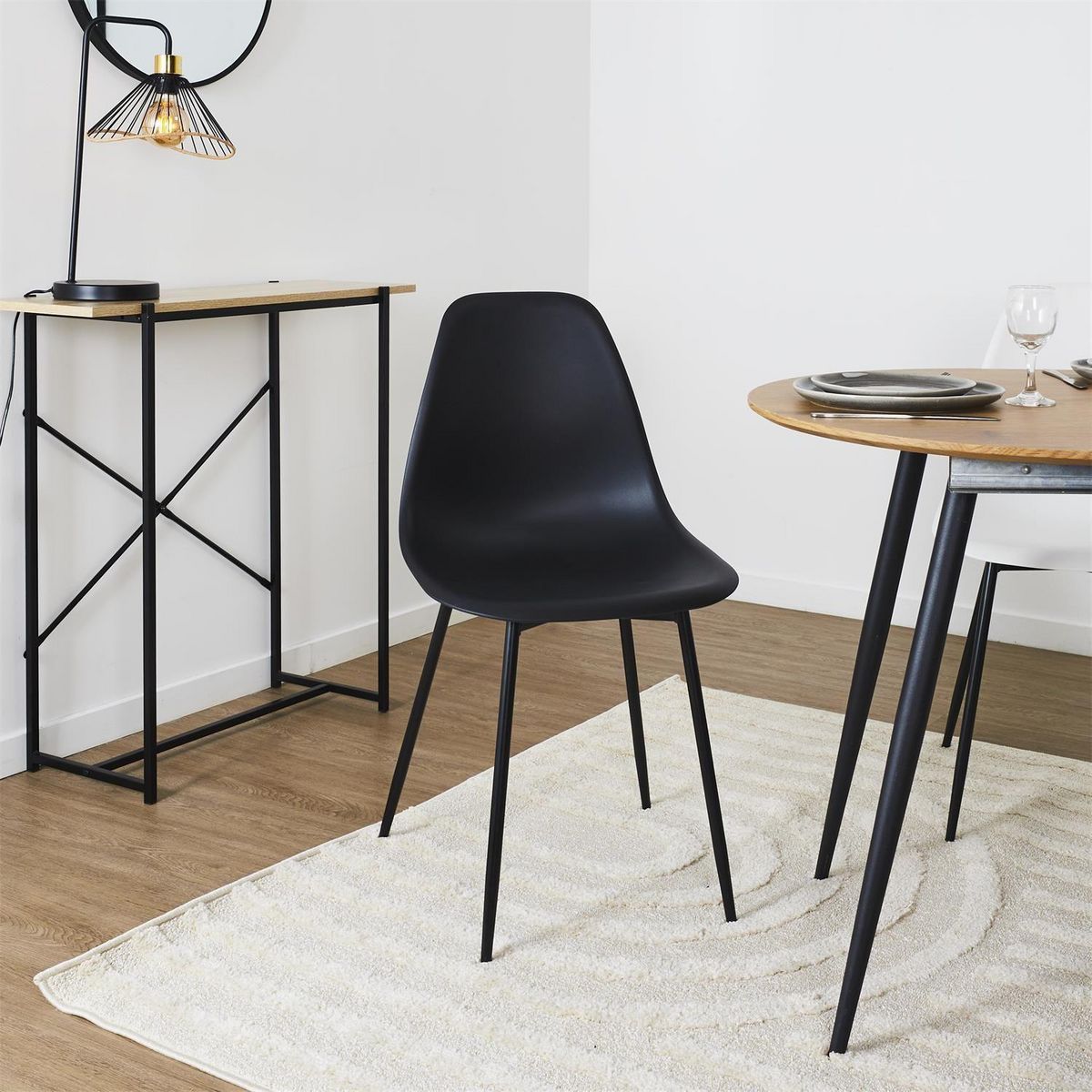 TOILINUX Lot de 6 chaises GUSTAV - Noir