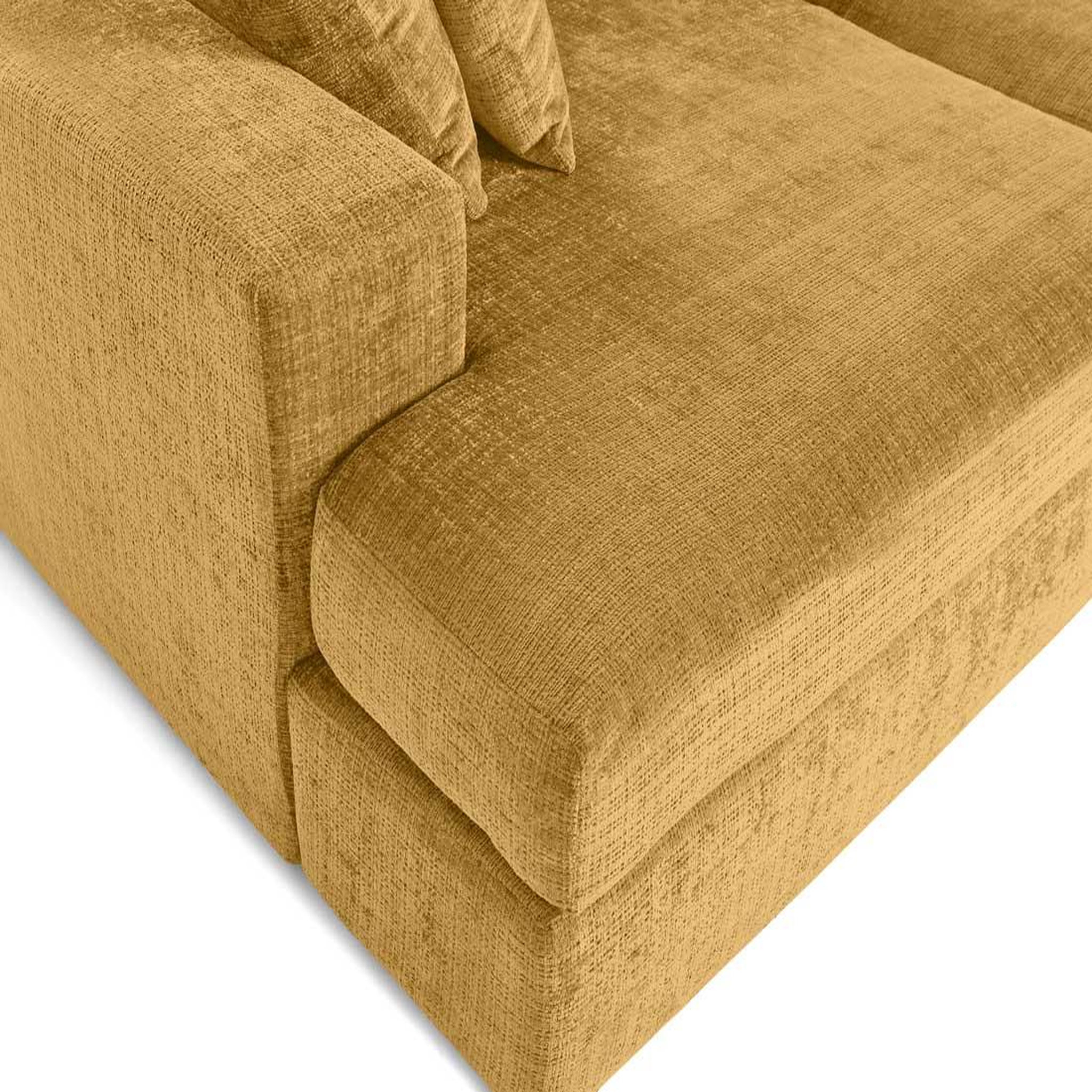 Voir la diapositive 6 : BEST MOBILIER Collins - canapé droit 4 places avec double méridienne - assise profonde - en velours texturé