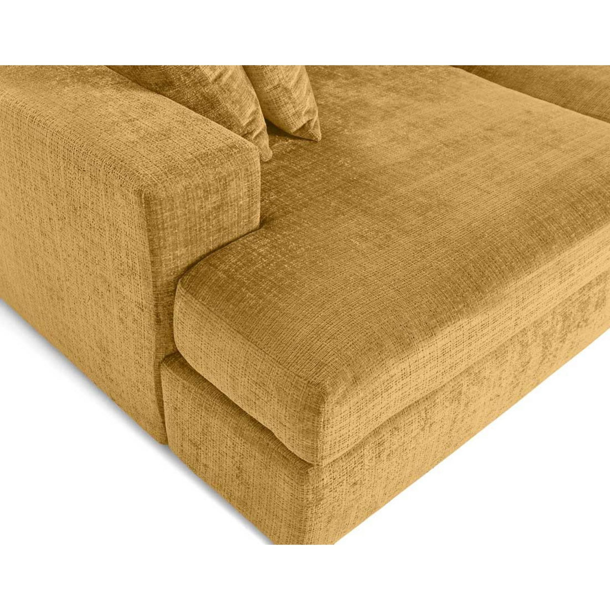 LISA DESIGN Collins - canapé droit 4 places avec double méridienne - assise profonde - en velours texturé