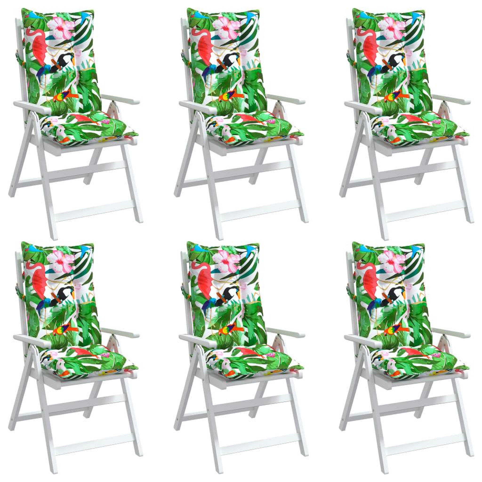 Voir la diapositive 4 : VIDAXL Coussins de chaise a dossier haut lot de 6 multicolore