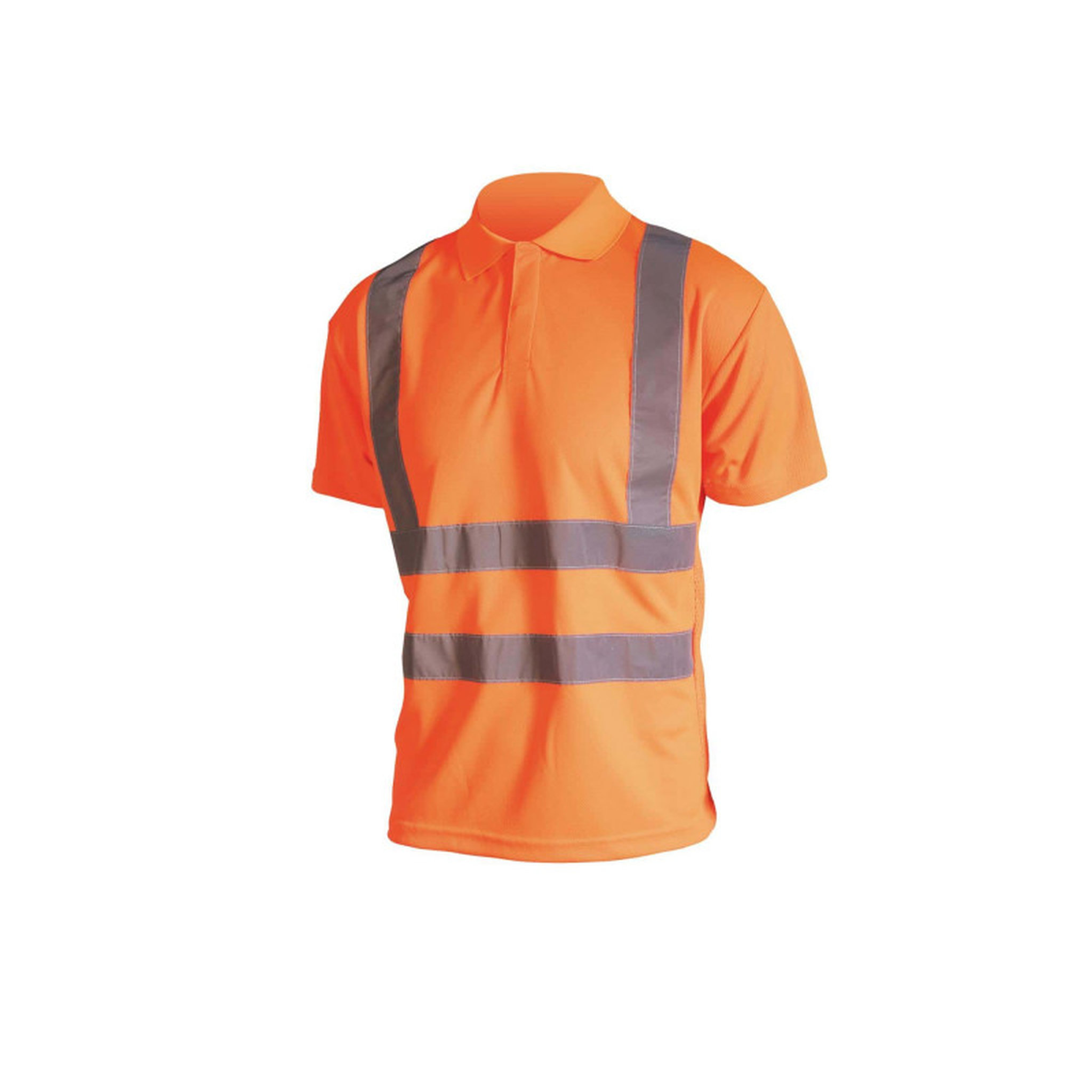 Voir la diapositive 1 :  Polo haute visibilité - Manches courtes - Orange fluo - 4XL
