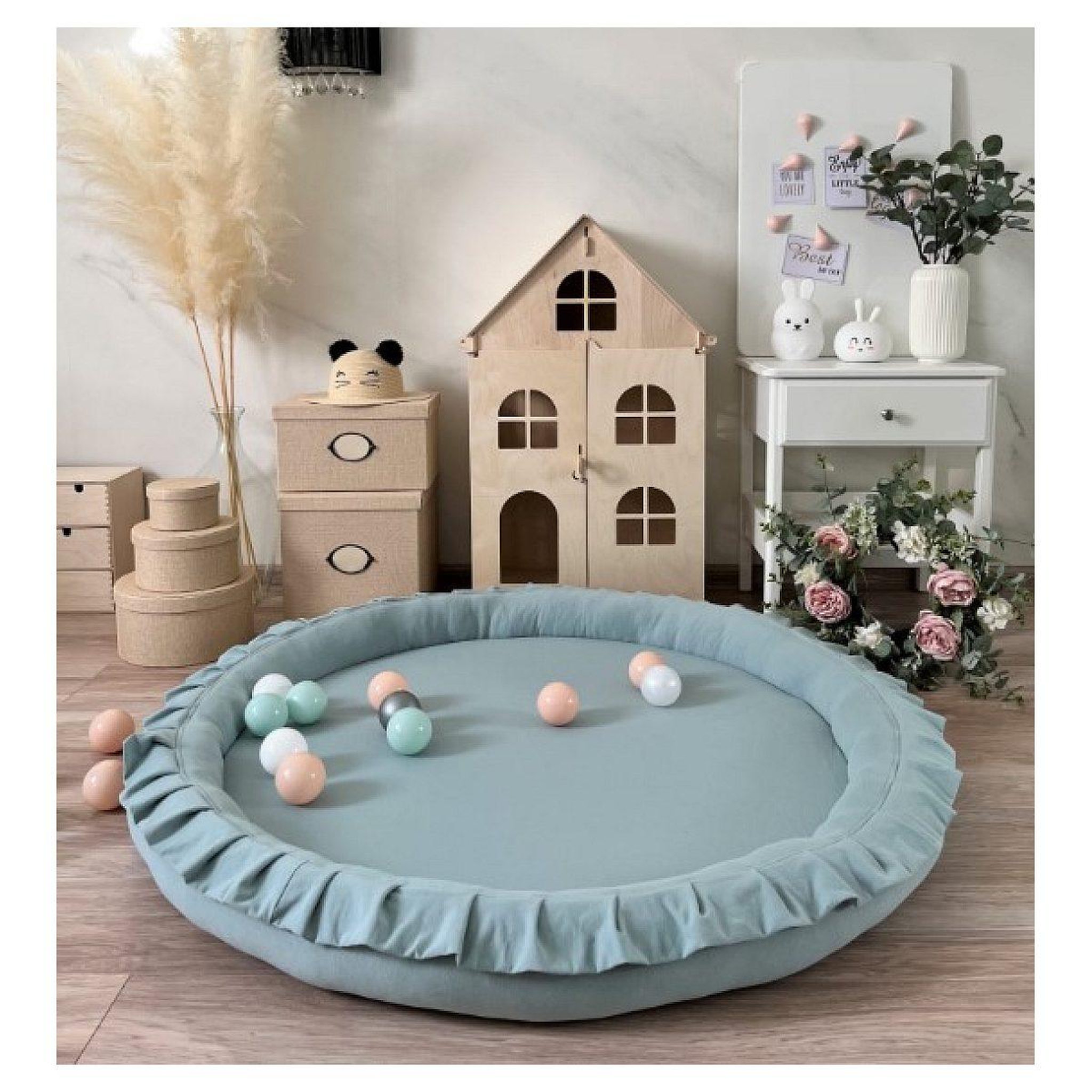 Voir la diapositive 2 : MONIO FOR KIDS Tapis de jeu nest menthe