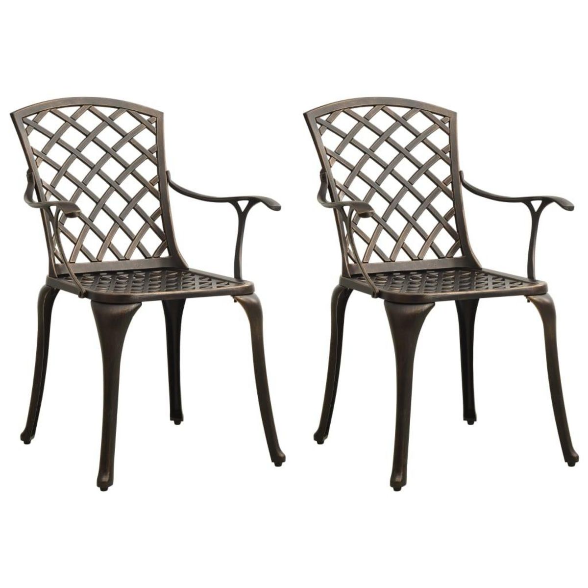 VIDAXL Chaises de jardin lot de 2 Aluminium coule Bronze