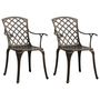Voir la diapositive 1 : VIDAXL Chaises de jardin lot de 2 Aluminium coule Bronze