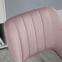 Voir la diapositive 5 : VINSETTO Vinsetto Chaise de bureau design contemporain dossier ergonomique ajouré strié hauteur réglable pivotante 360° piètement chromé velours rose poudré