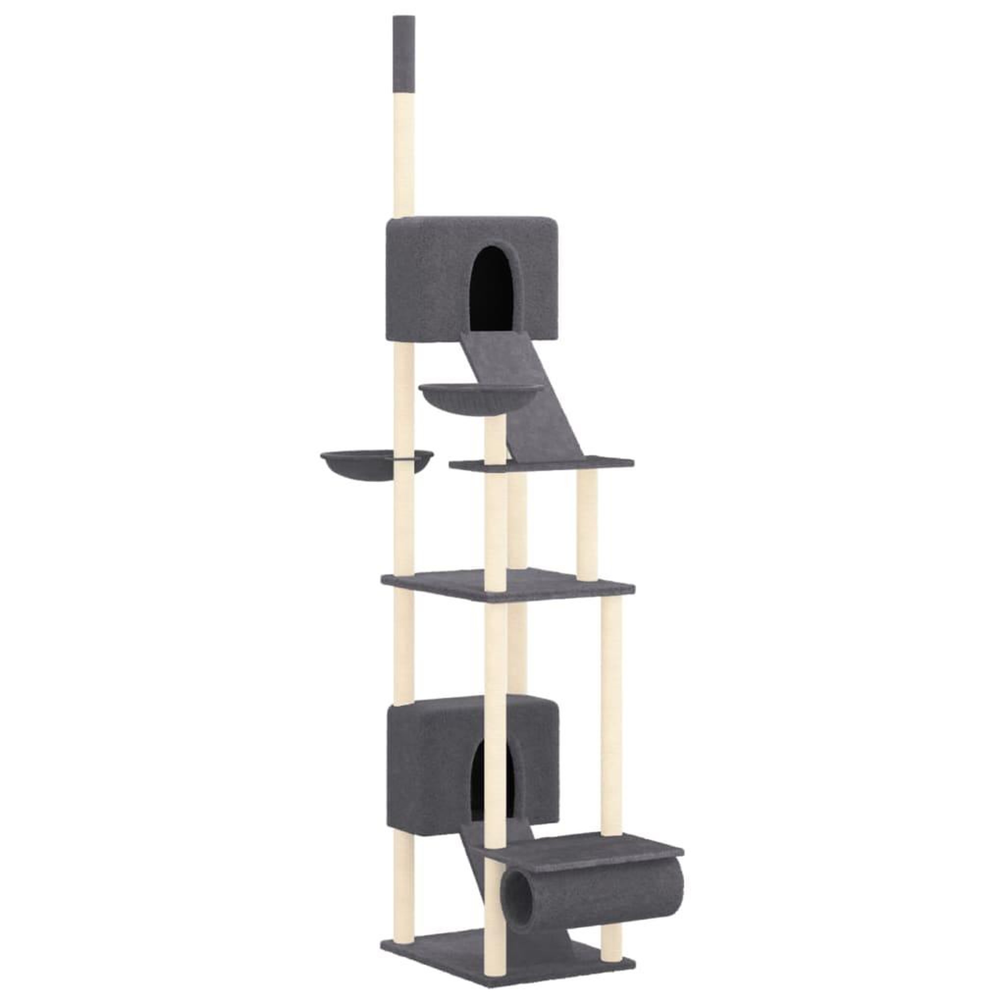 Voir la diapositive 2 : VIDAXL Arbre a chat du sol au plafond Gris fonce 277-303 cm