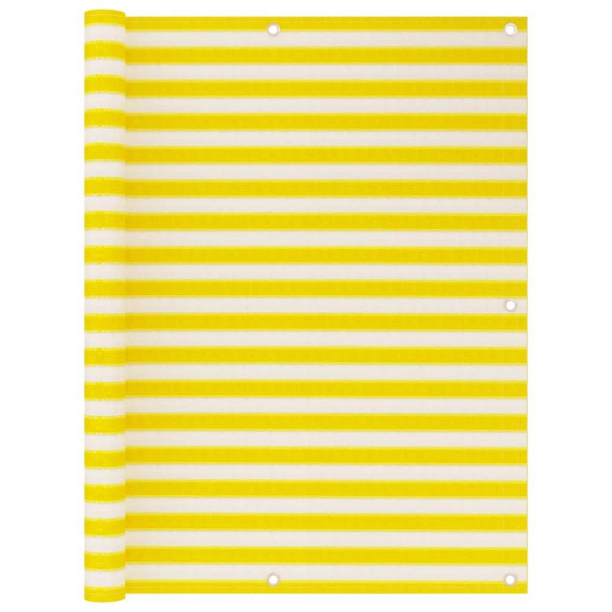 VIDAXL Ecran de balcon Jaune et blanc 120x600 cm PEHD
