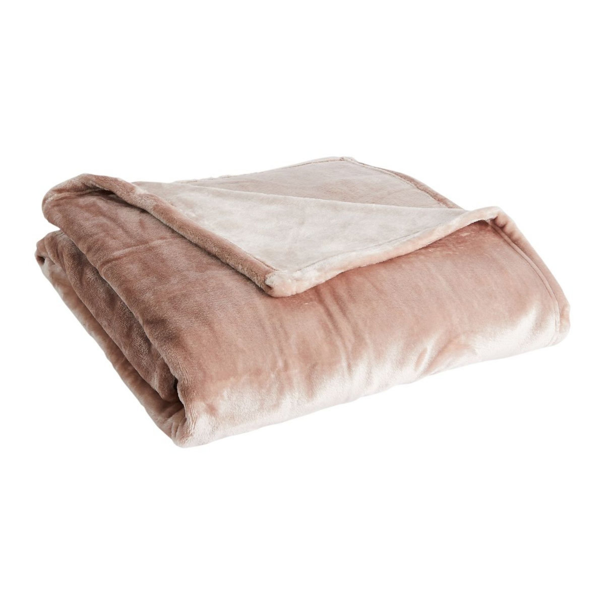 ACTUEL Plaid uni en polyester 380gsm MILK FROZEN