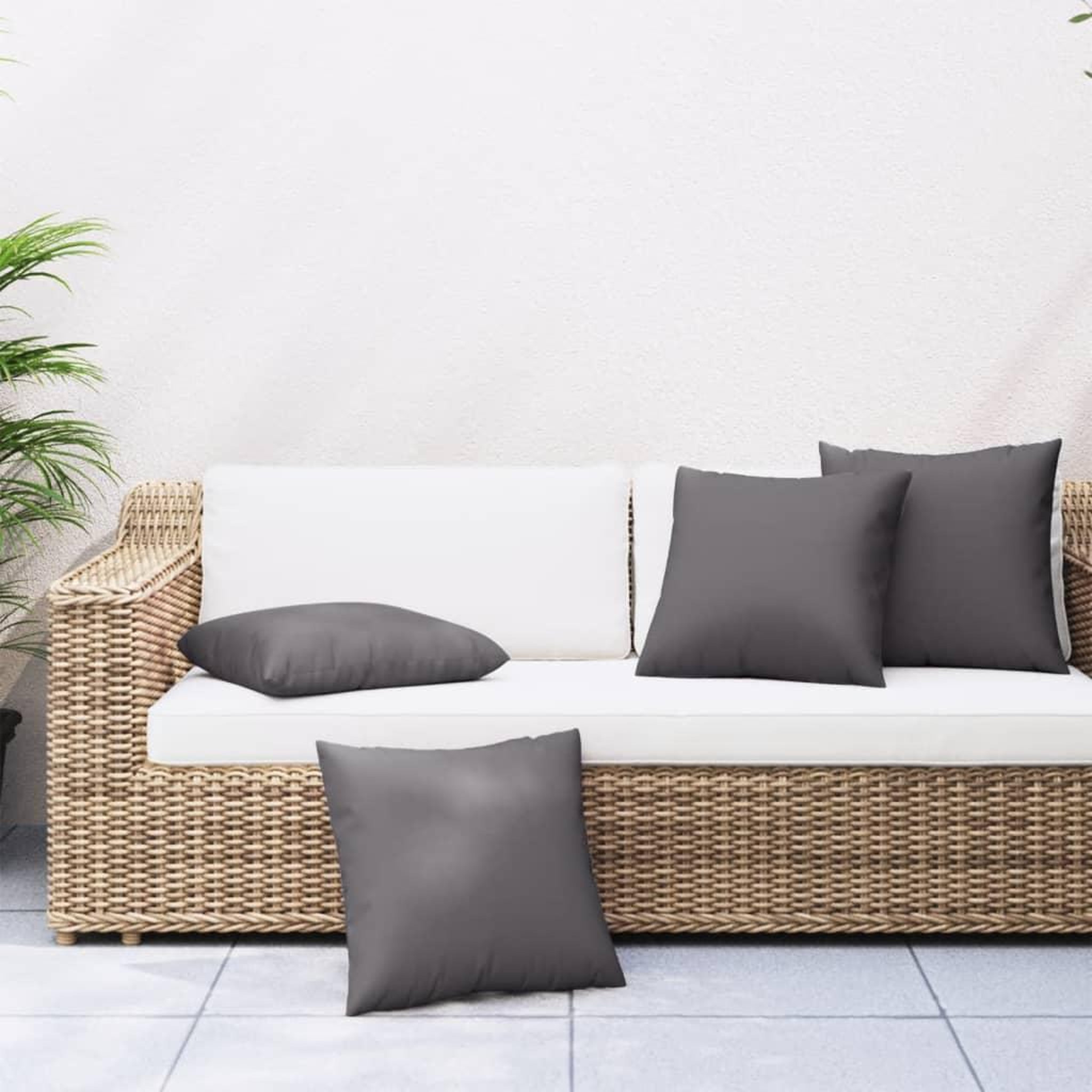 VIDAXL Coussins de canape lot de 4 anthracite 50x50 cm tissu