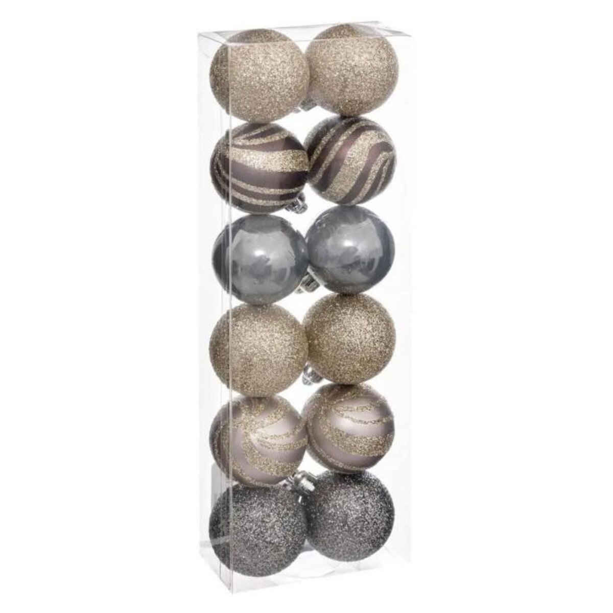 ATMOSPHERA Lot de 12 Boules de Noël  Manoir d'Hiver  4cm Violet