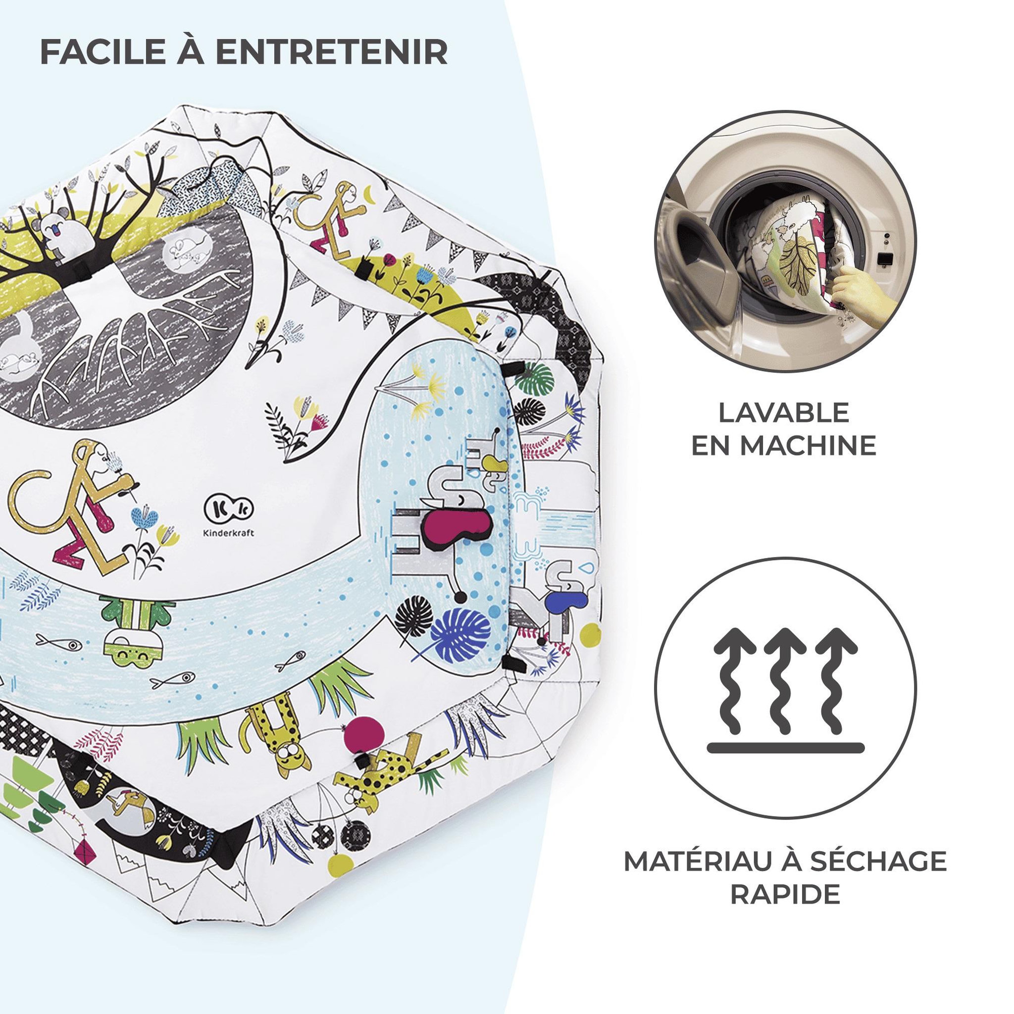 Voir la diapositive 5 : KINDERKRAFT Tapis d'éveil 2 en 1 - tapis sensoriel pour bébé