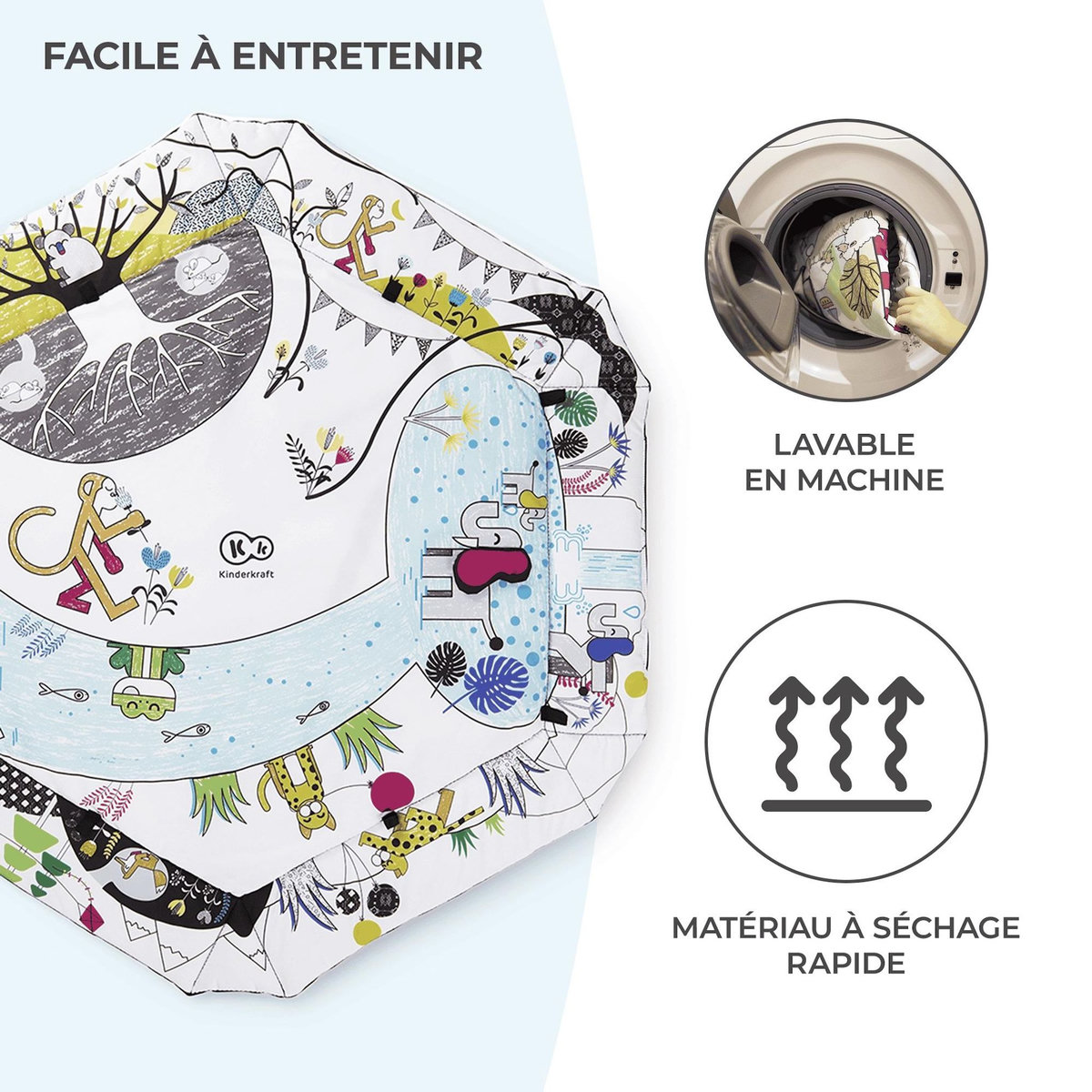 KINDERKRAFT Tapis d'éveil 2 en 1 - tapis sensoriel pour bébé