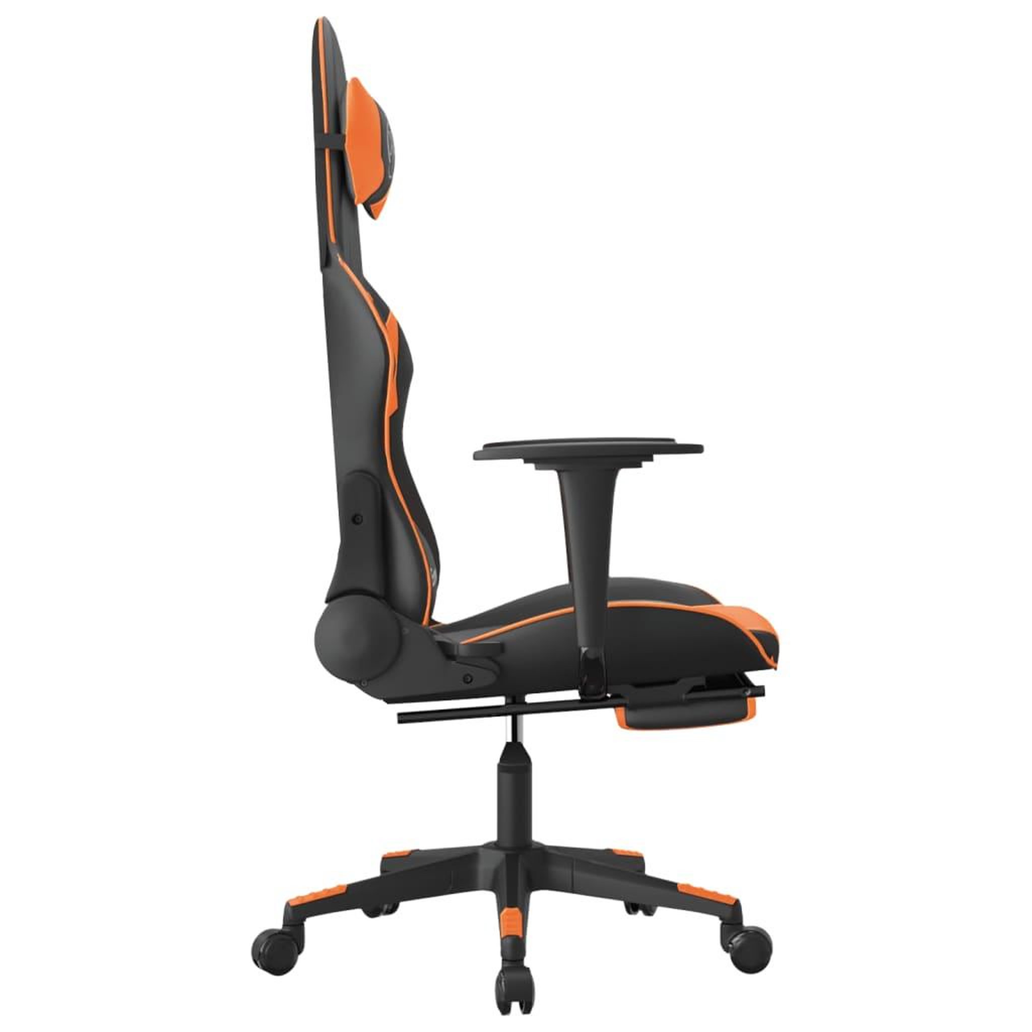 Voir la diapositive 4 : VIDAXL Chaise de jeu avec repose-pied Noir et orange Similicuir