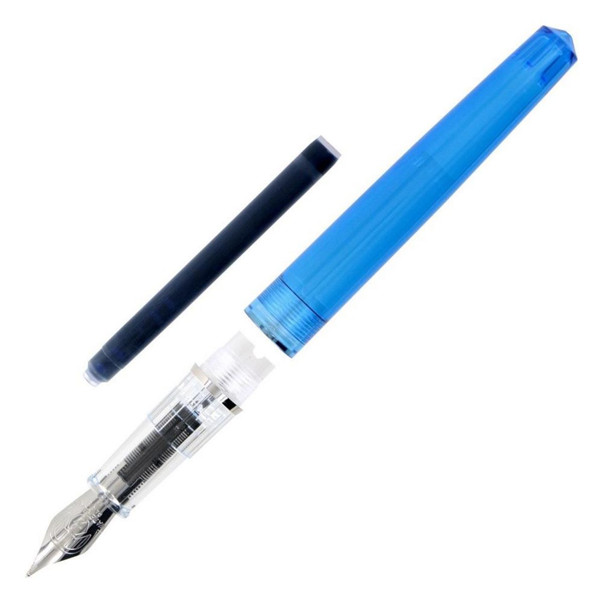 WATERMAN  Stylo plume Translucent bleu + 1 cartouche longue