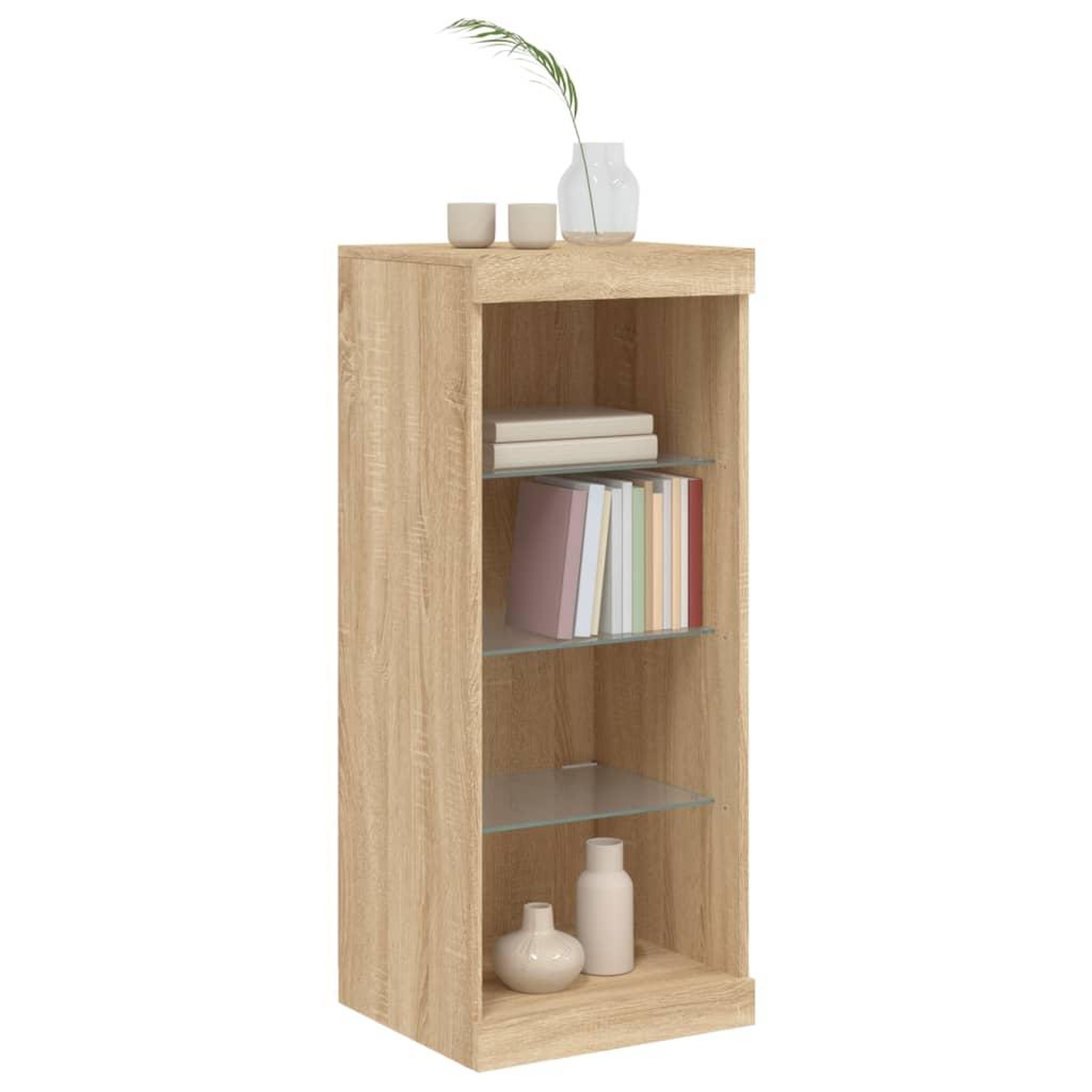 Voir la diapositive 4 : VIDAXL Buffet avec lumieres LED chene sonoma 41x37x100 cm