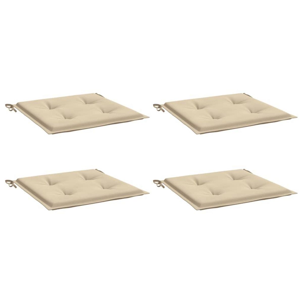 VIDAXL Coussins de chaise jardin lot de 4 beige 50x50x4cm tissu oxford