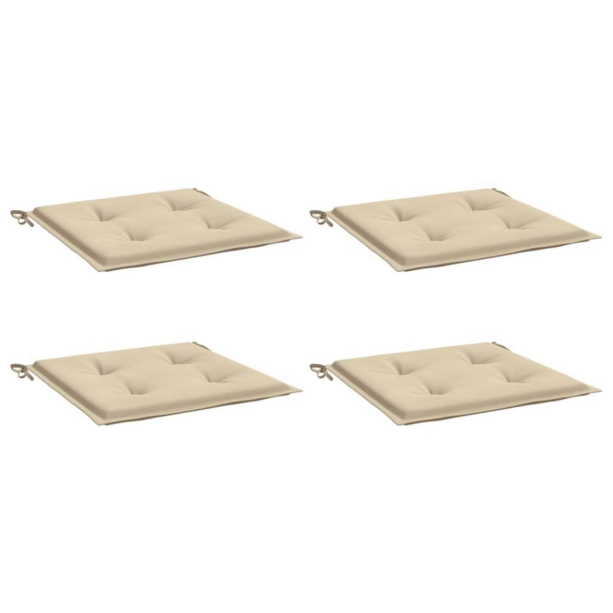 VIDAXL Coussins de chaise jardin lot de 4 beige 50x50x4cm tissu oxford