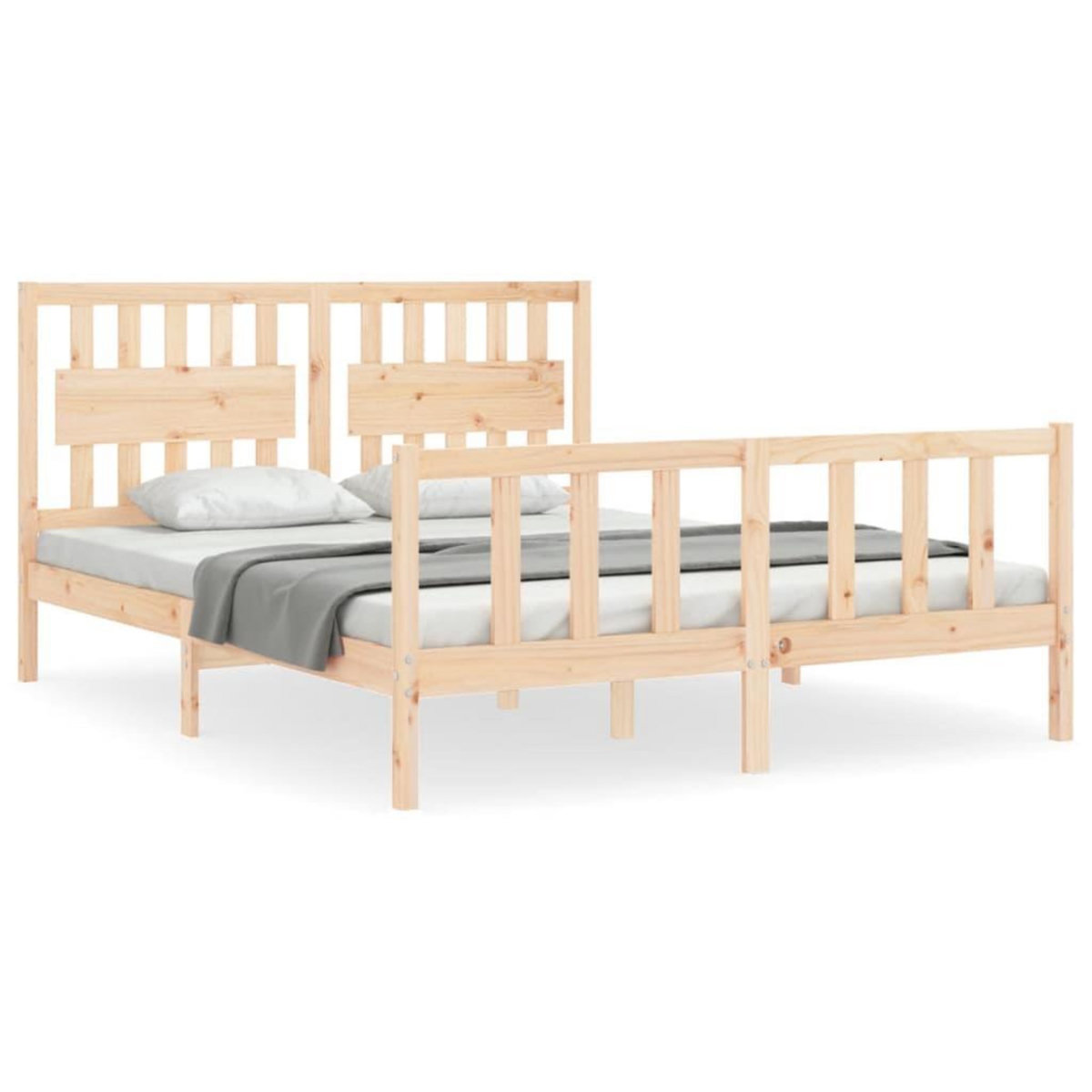 VIDAXL Cadre de lit sans matelas 160x200 cm bois massif de pin