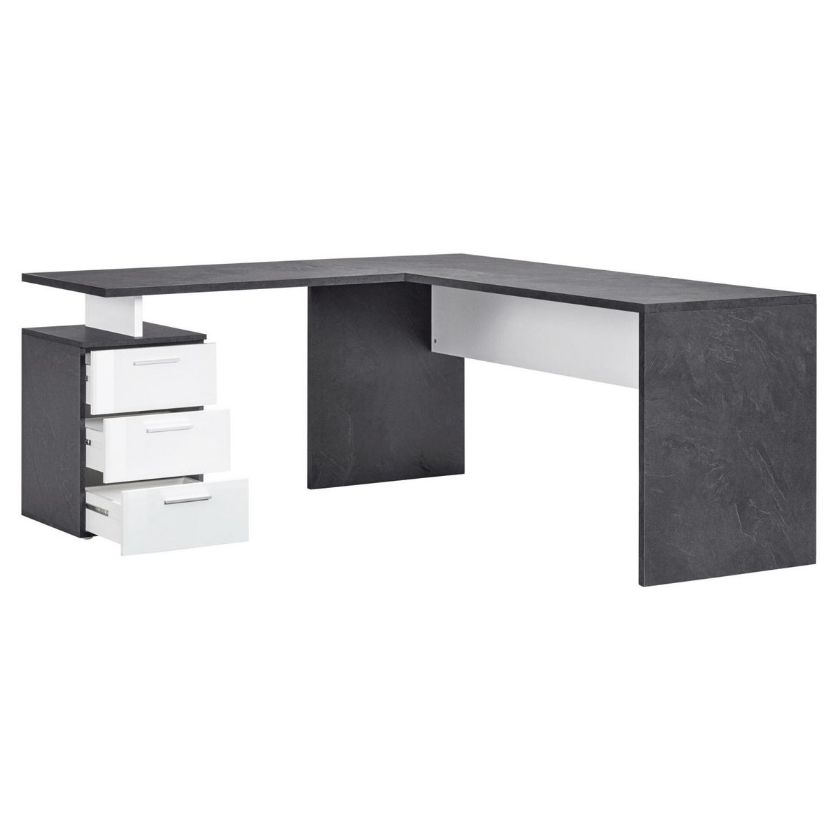 Bureau d'angle droit 3 tiroirs 180 cm VASTO