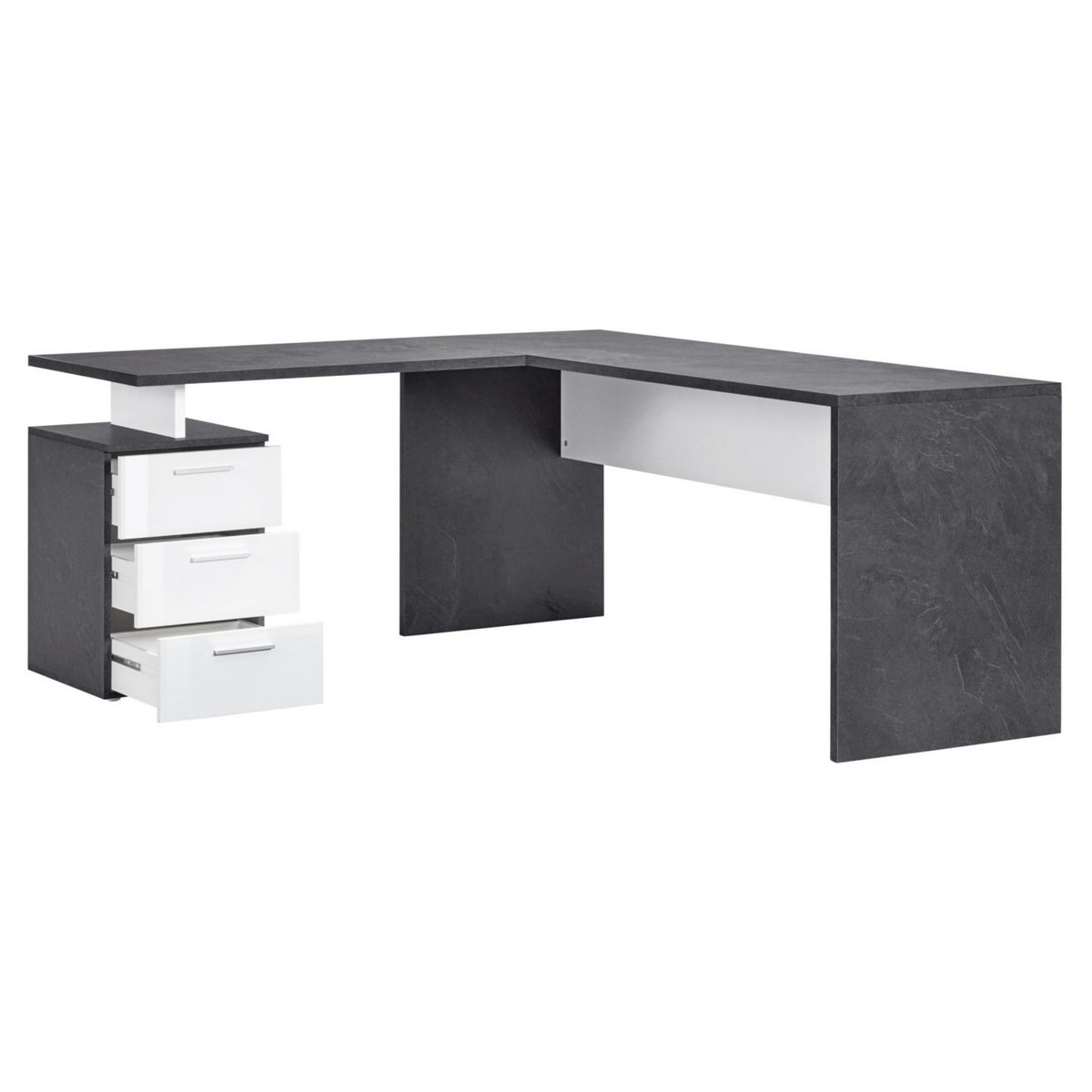 Bureau d'angle droit 3 tiroirs 180 cm VASTO