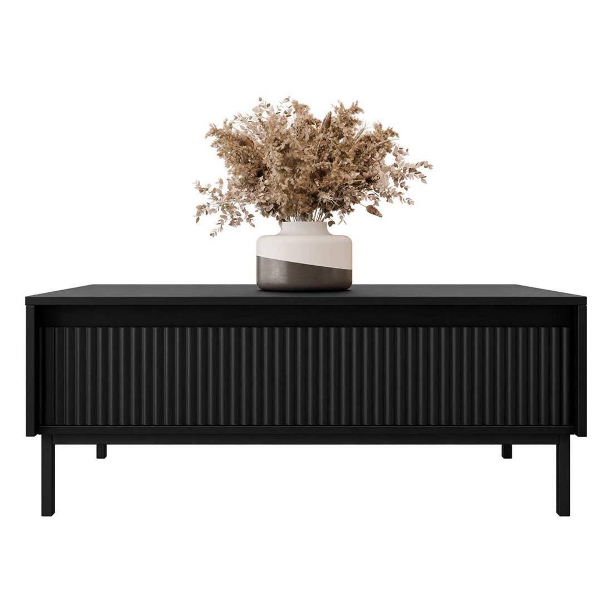 BEST MOBILIER Girona - table basse - noir - 1 tiroir - 100 cm