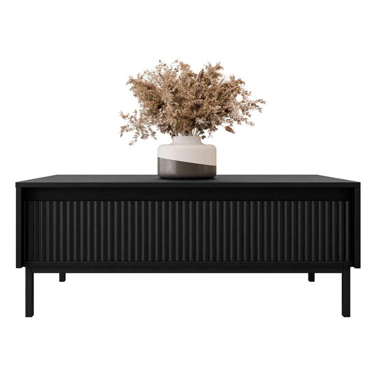 BEST MOBILIER Girona - table basse - noir - 1 tiroir - 100 cm