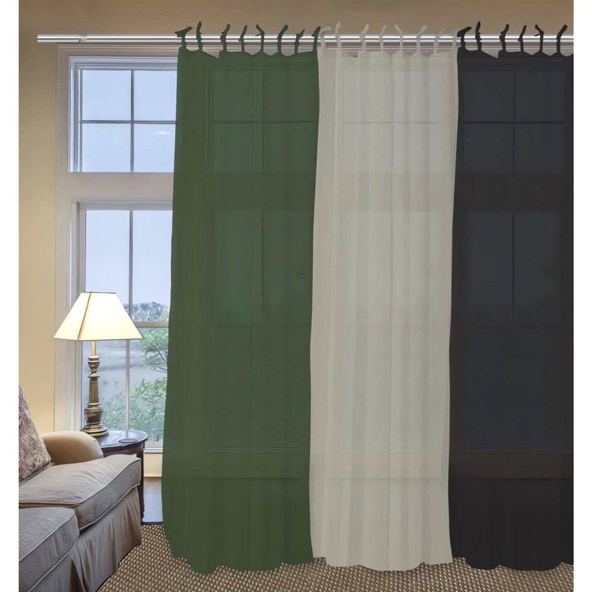 SOLEIL D'OCRE Voile à nouettes en coton 135x250 cm PANAMA, par Soleil d'Ocre