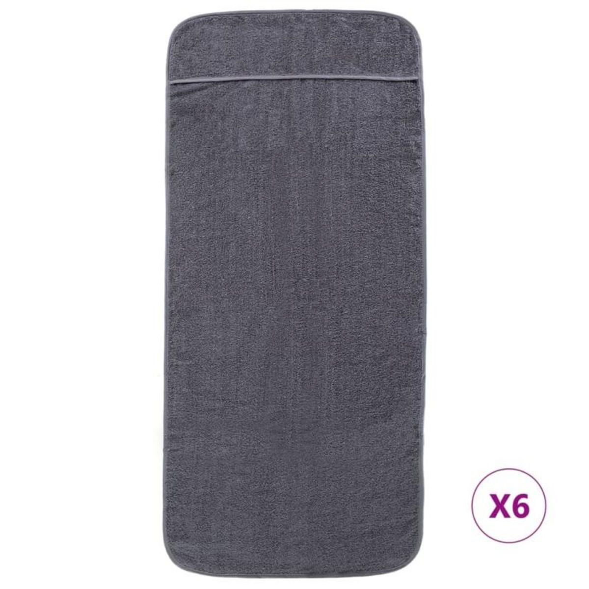 VIDAXL Serviettes de plage 6 pcs anthracite 60x135 cm tissu 400 GSM