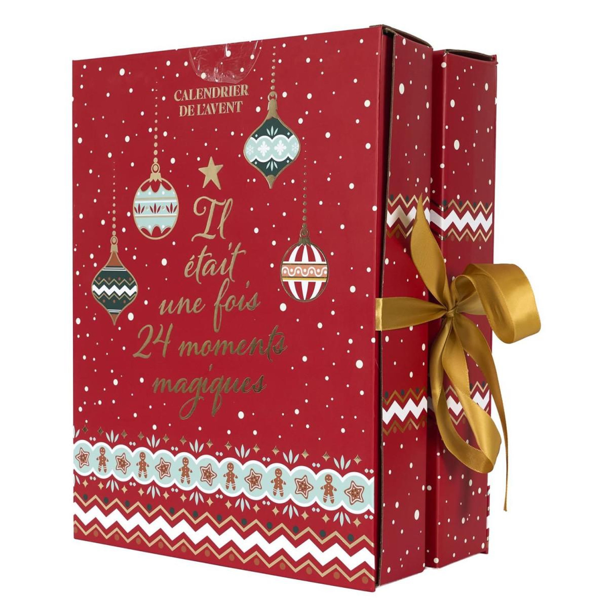 Voir la diapositive 3 : The Home Deco Factory Calendrier de l'avent bougies & surprises  noël  33cm rouge
