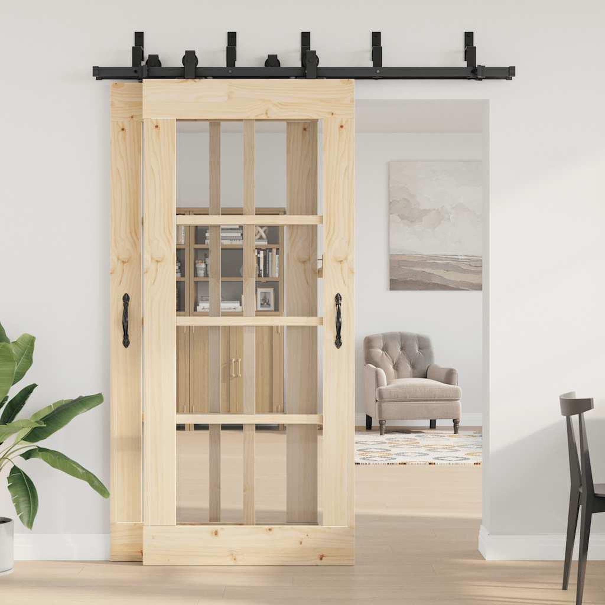 Voir la diapositive 3 : VIDAXL Kit de quincaillerie de porte coulissante 183 cm Acier Noir