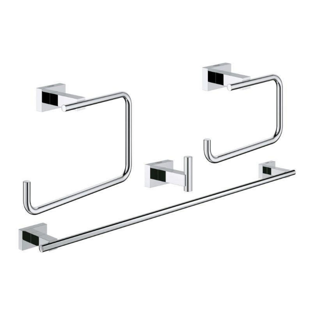 Grohe Pack accessoires 4 en 1 ESSENTIALS CUBE GROHE 40778001 - chrome
