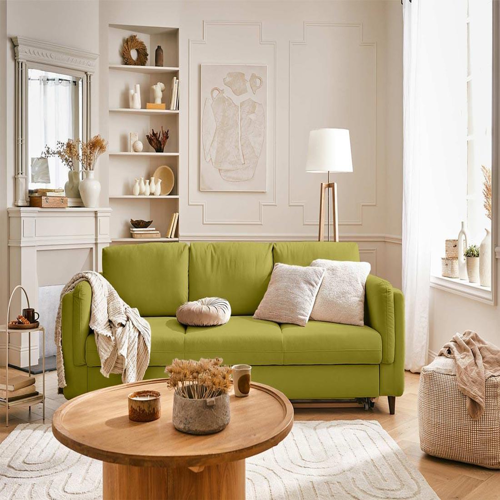 Voir la diapositive 4 : BEST MOBILIER Brooke - canapé 3 places - convertible - en velours