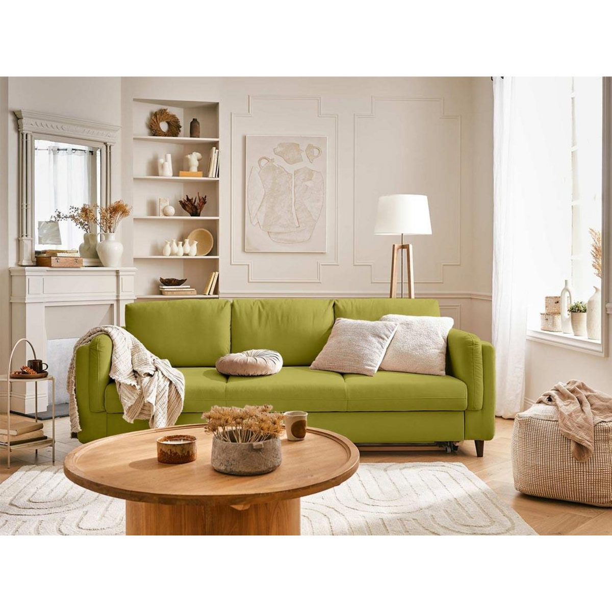 LISA DESIGN Brooke - canapé 3 places - convertible - en velours