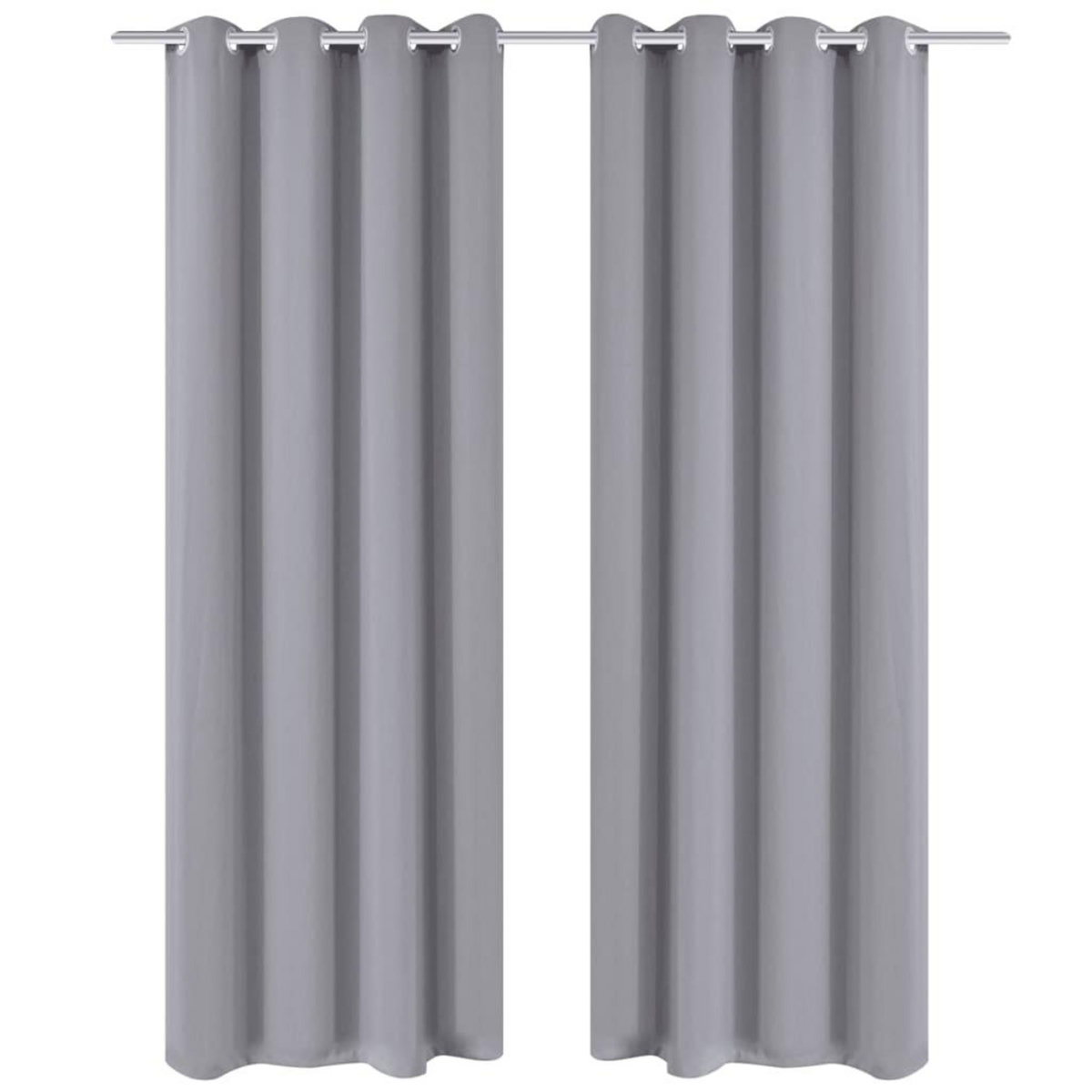 VIDAXL 2 pcs Rideau Blackout Occultant Gris avec Œillets en metal 135x245cm