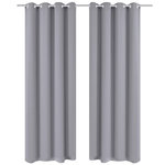 VIDAXL 2 pcs Rideau Blackout Occultant Gris avec Œillets en metal 135x245cm