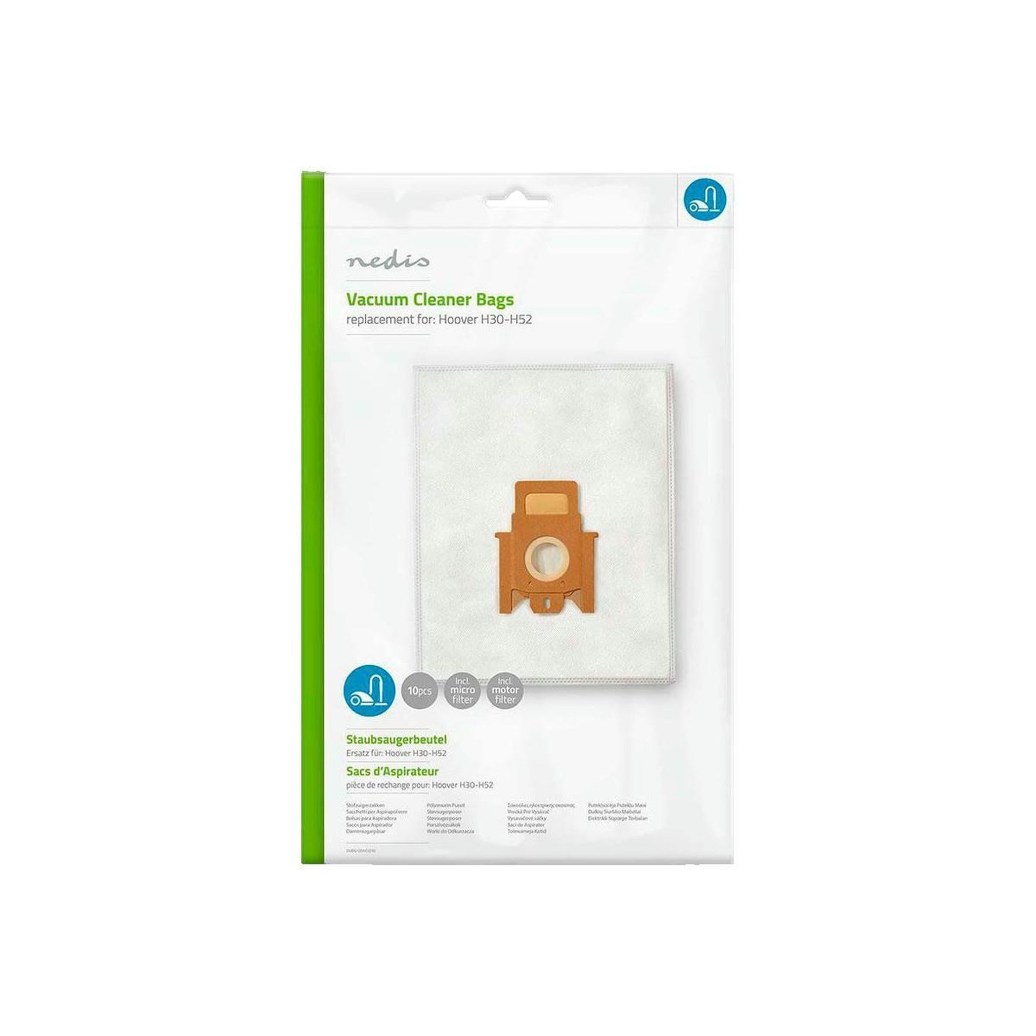 NEDIS Sac aspirateur Nedis pour Hoover H30 et H52, pack de 10 sacs avec filtres