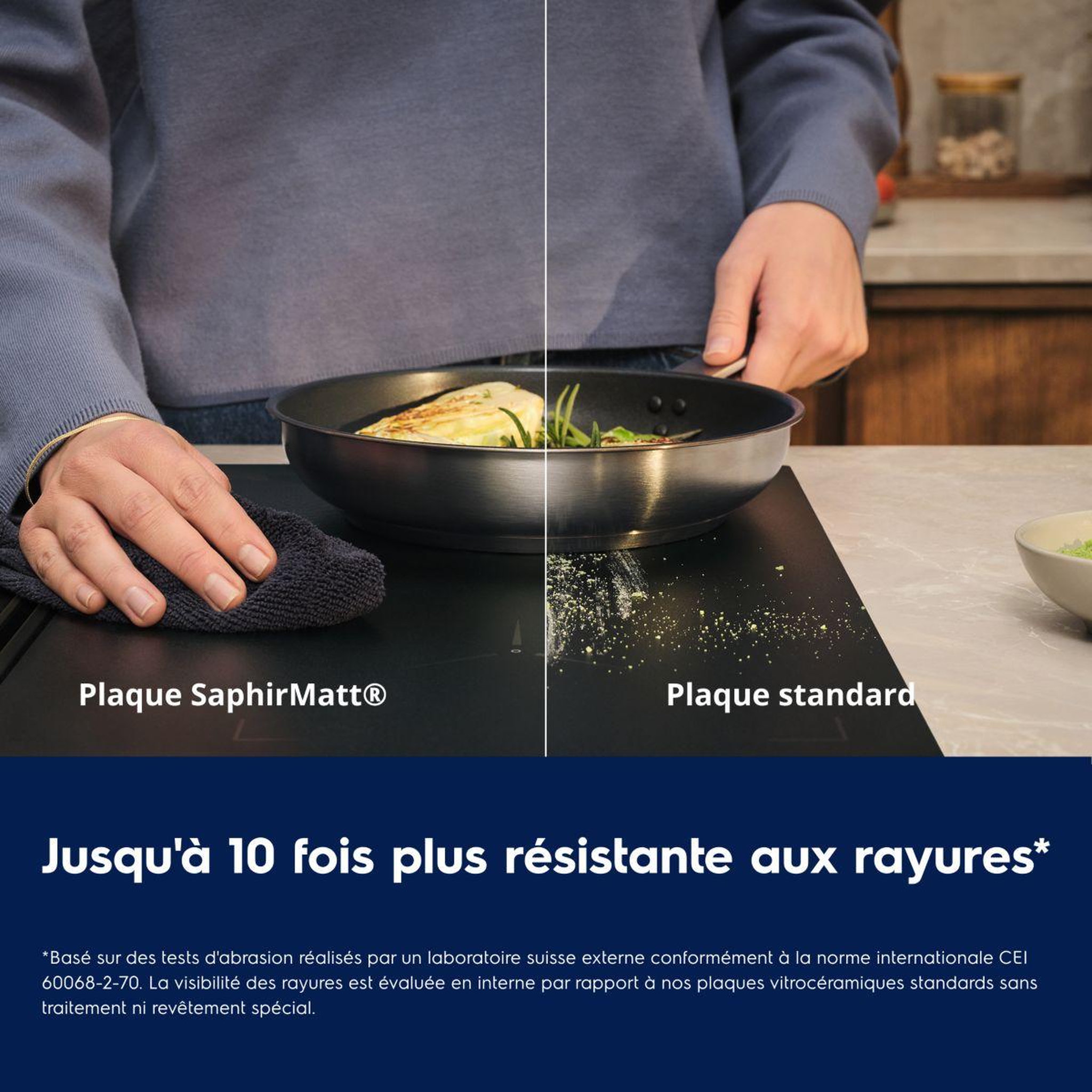 Voir la diapositive 4 : ELECTROLUX Plaque induction eis87553iz saphirmatt® 80cm résistante aux rayures et zone flex