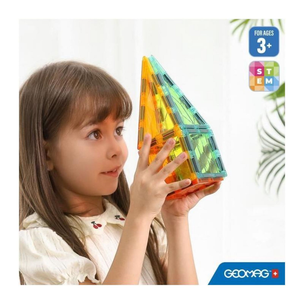 Geomag Tuiles magnétiques - GEOMAG - Tiles Gems 4100 - 16 pieces - Formes géométriques - Effet cristal