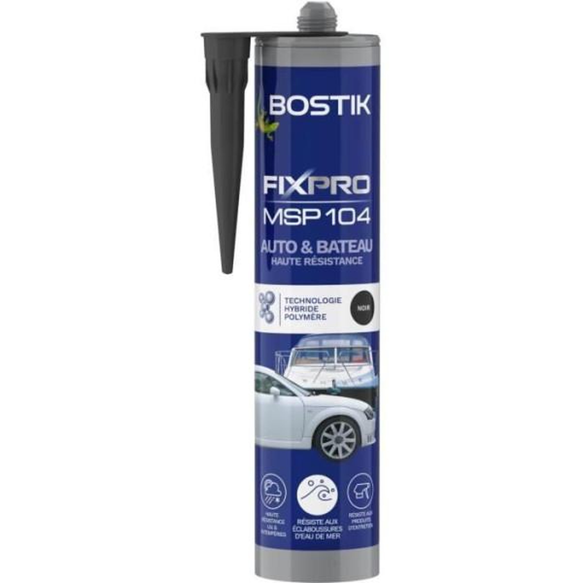 Bostik Mastic auto/bateau - BOSTIK - Fixpro MSP 104 - Colle et joint - Résiste intempéries et eau de mer - Noir - 290 ml